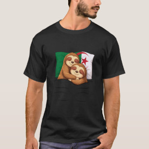 Algerian Flag Sloth Pajama Sleepover Sleeping Alge T-Shirt