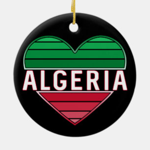 Algerian Heart, I Love Algeria Ceramic Ornament