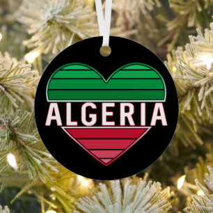 Algerian Heart, I Love Algeria Metal Ornament
