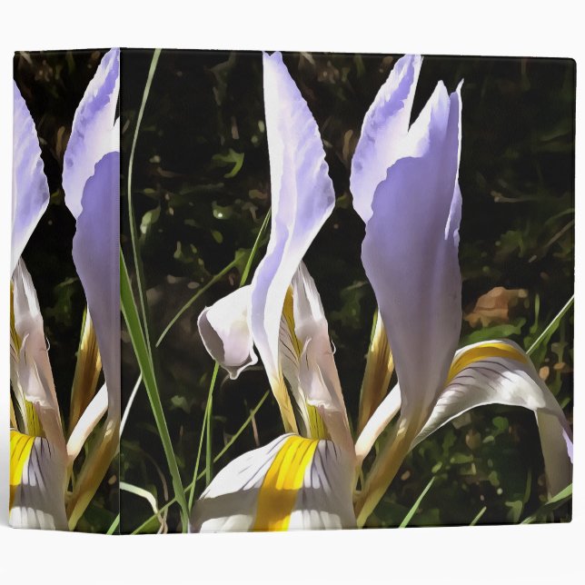 Algerian Iris Hyperrealistic Wildflower Painting Binder (Front/Spine)