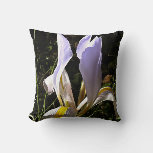 Algerian Iris Hyperrealistic Wildflower Painting Throw Pillow