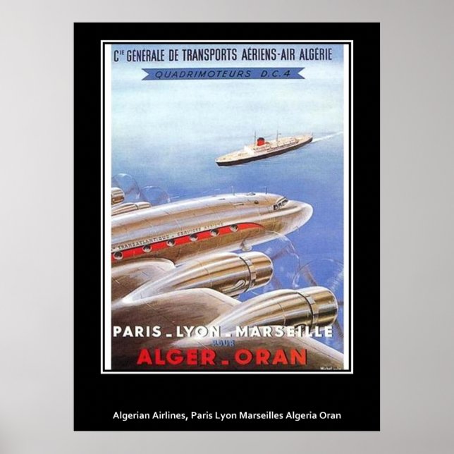 Algérie Airlines poster vintage (Devant)