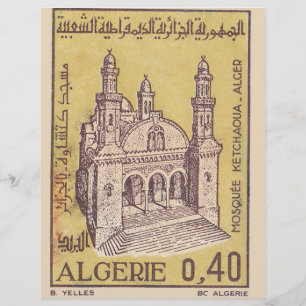 Algerie  postage stamp  with  mosque Ketchaoua