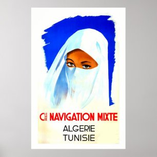 Algerie, Tunisie, Affiche de voyage
