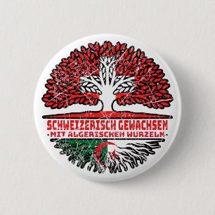 Algerien Algerisch Schweizer Schweiz Baum Wurzel 2 Inch Round Button
