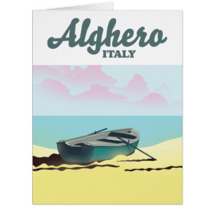 Alghero Italy vintage travel poster
