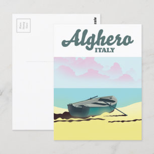 Alghero Italy vintage travel poster Postcard