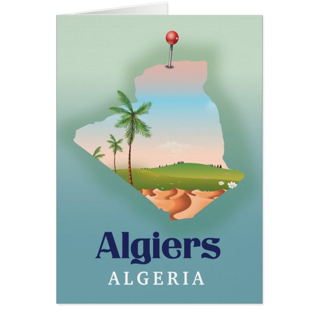 Algiers Algerian Map travel poster (Front)