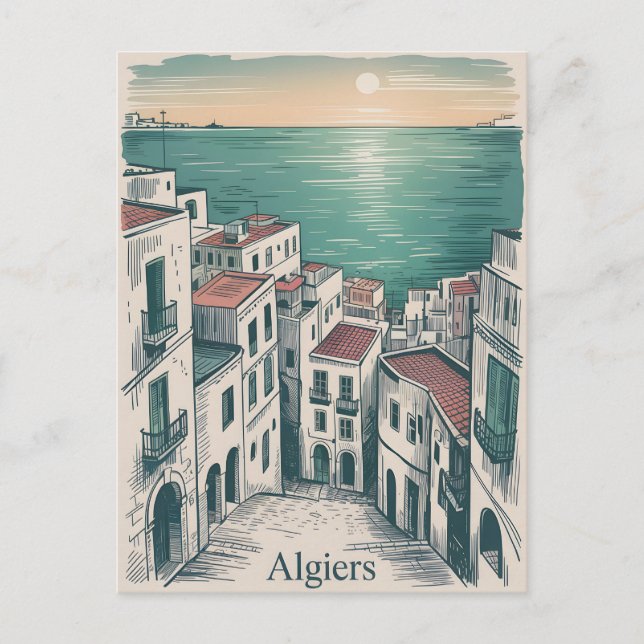 Algiers vintage postcard (Front)