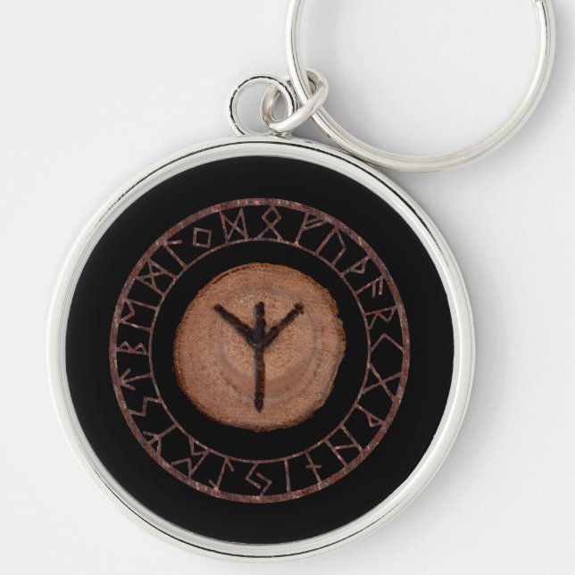 Algiz - Elder Futhark rune Keychain (Front)