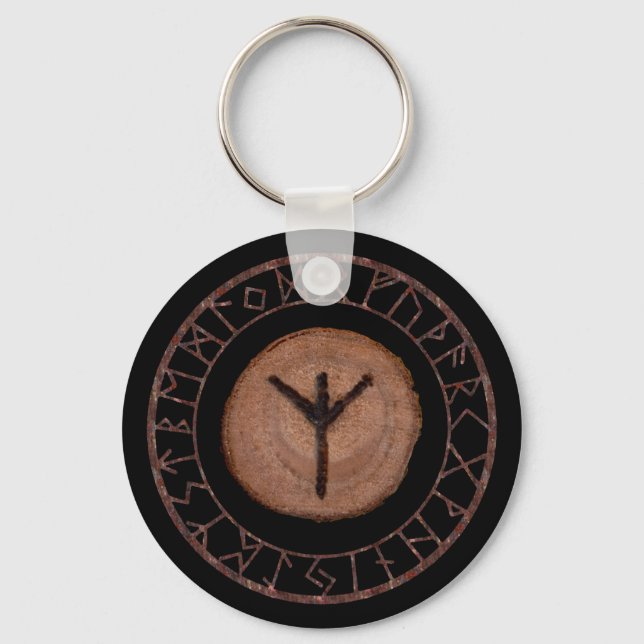 Algiz - Elder Futhark rune Keychain (Front)