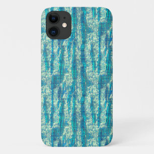 Algodão semi pixelado num mix de ciano e turquesa iPhone 11 case