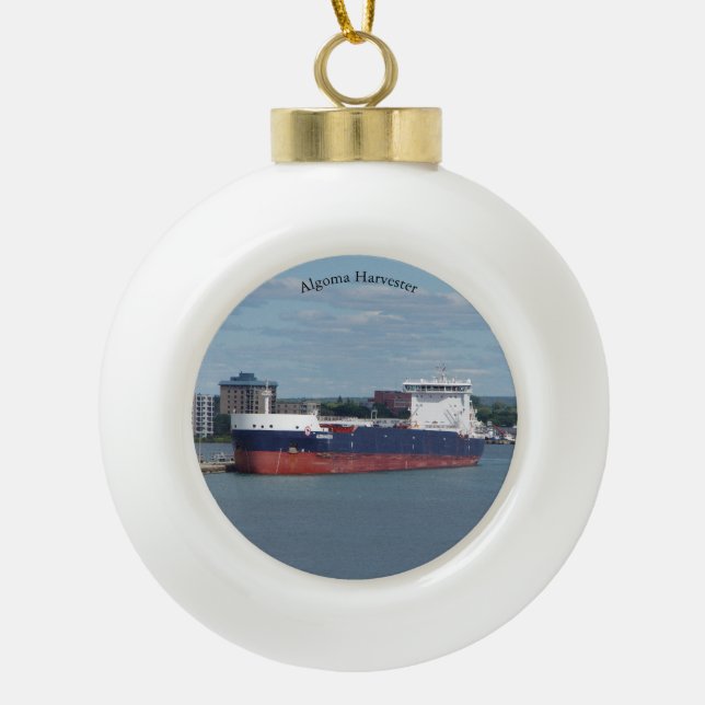 Algoma Harvester ball or snowflake ornament (Front)
