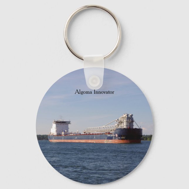 Algoma Innovator button key chain (Front)