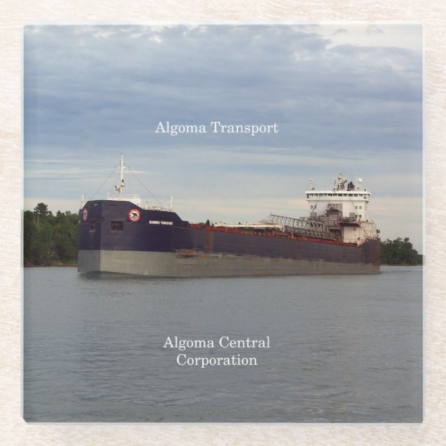 Algoma Transport glass coaster (Front)