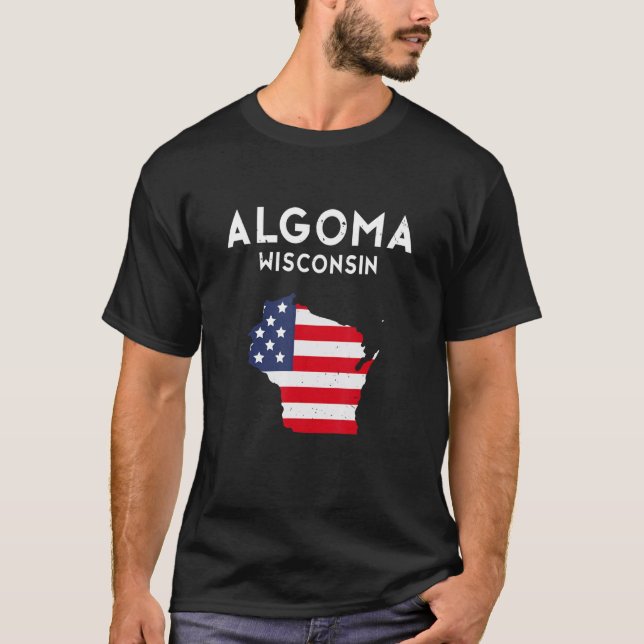 Algoma Wisconsin USA State America Travel Wisconsi T-Shirt (Front)
