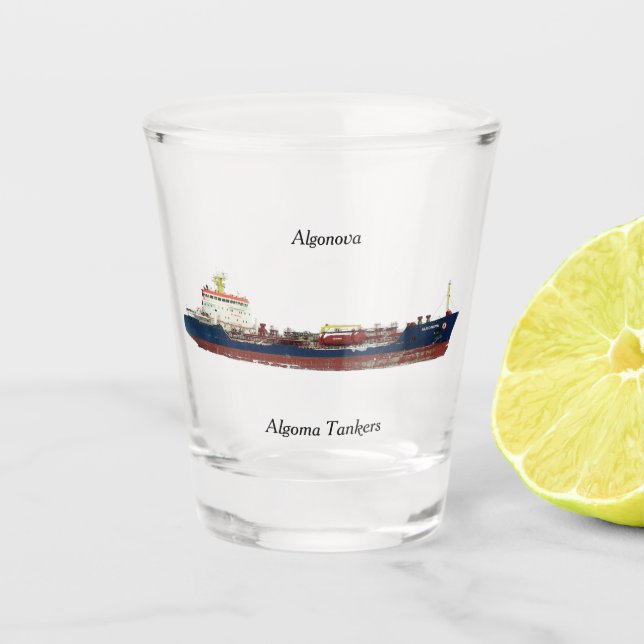 Algonova shot glass (Front)