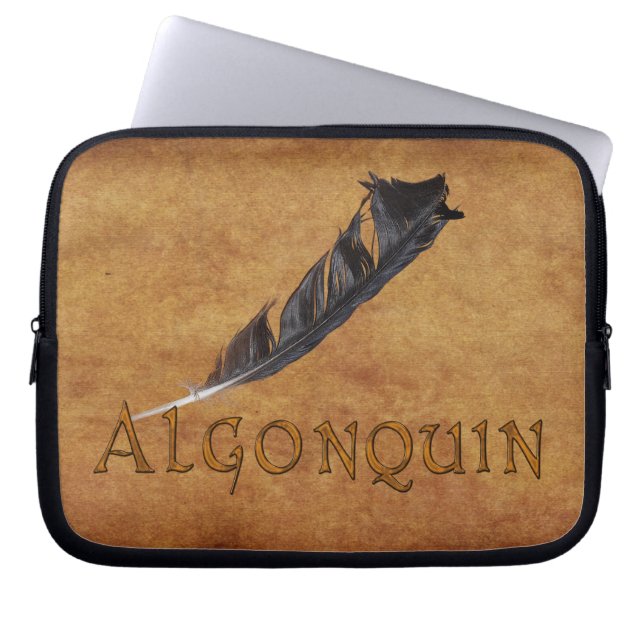 ALGONQUIN Native American Feather Laptop Sleeve (Front)