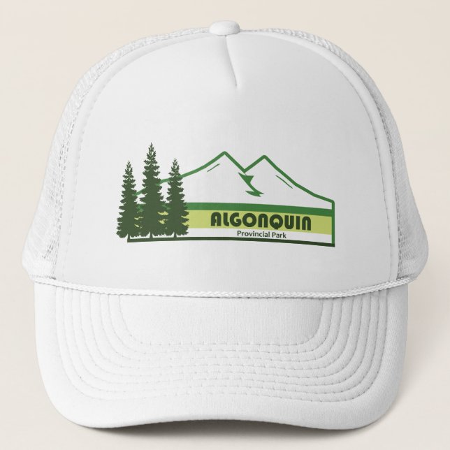 Algonquin Provincial Park Green Stripes Trucker Hat (Front)