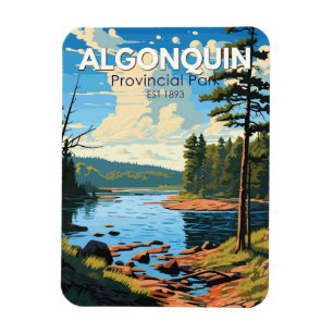 Algonquin Provincial Park Travel Art Badge Magnet