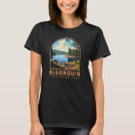 Algonquin Provincial Park Travel Art Badge T-Shirt<br><div class="desc">Algonquin Provincial Park vector artwork design.  Its forests,  rivers and numerous lakes,  including the large Lake of Two Rivers,  are home to moose,  bears and common loons.</div>