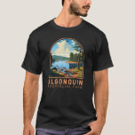 Algonquin Provincial Park Travel Art Badge T-Shirt<br><div class="desc">Algonquin Provincial Park vector artwork design.  Its forests,  rivers and numerous lakes,  including the large Lake of Two Rivers,  are home to moose,  bears and common loons.</div>