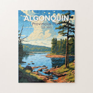 Algonquin Provincial Park Travel Art Vintage Jigsaw Puzzle