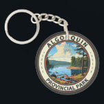 Algonquin Provincial Park Travel Art Vintage Keychain<br><div class="desc">Algonquin Provincial Park vector artwork design.  Its forests,  rivers and numerous lakes,  including the large Lake of Two Rivers,  are home to moose,  bears and common loons.</div>