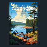 Algonquin Provincial Park Travel Art Vintage Poster<br><div class="desc">Algonquin Provincial Park vector artwork design.  Its forests,  rivers and numerous lakes,  including the large Lake of Two Rivers,  are home to moose,  bears and common loons.</div>