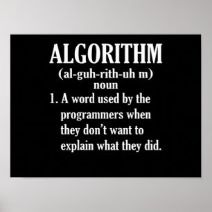 Algorithm Definition Computer Programming Poster