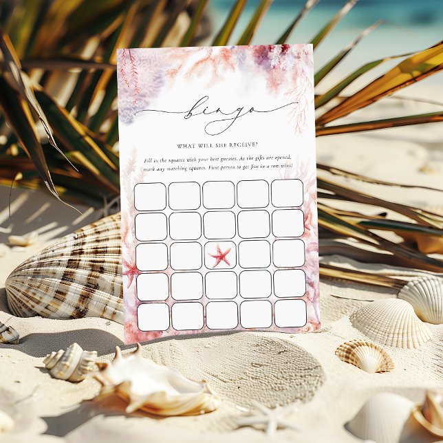 Algues sous-marines | Carte de jeu Seashell Bingo (Créateur téléchargé)
