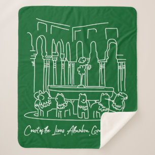 Alhambra Court of the Lions 1 Sherpa Blanket