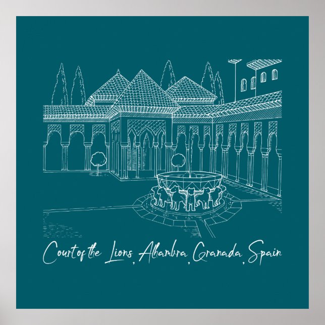 Alhambra Court of the Lions 2 Poster (Front)