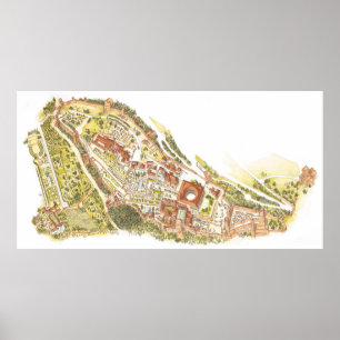 Alhambra Granada Spain. Aerial view Poster