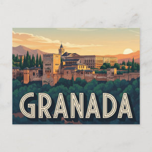 Alhambra Granada Spain Travel Postcard