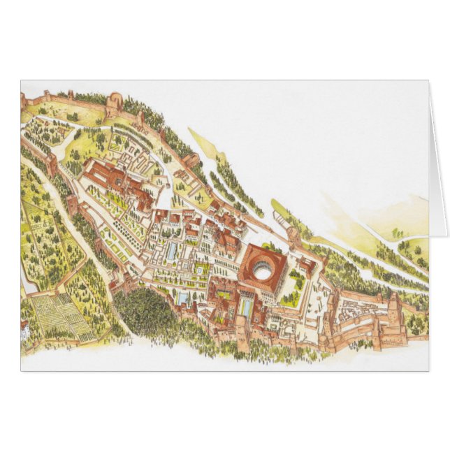 Alhambra Grenade Espagne. Vue aérienne (Devant horizontal)