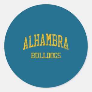 Alhambra High School Hs Martinez Ca Vintage Srts  Classic Round Sticker