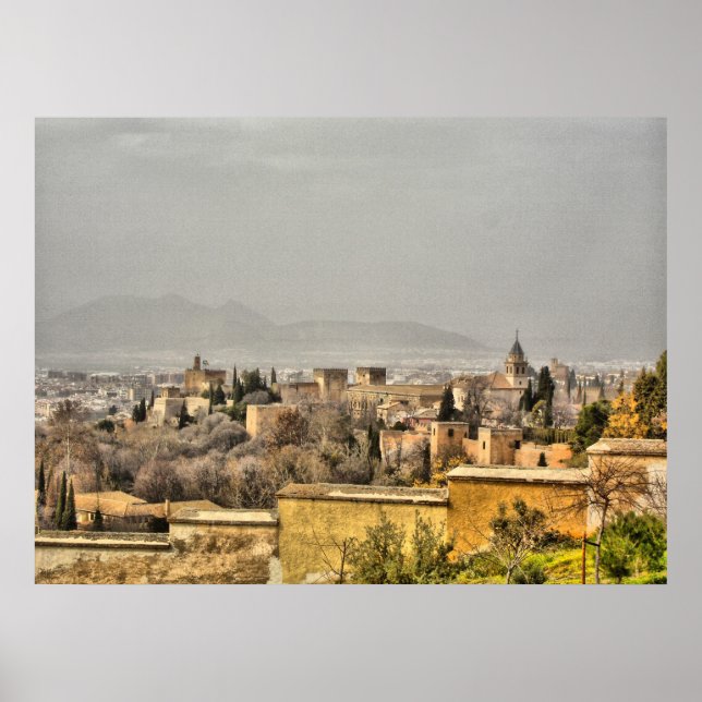 Alhambra Palace Granada Spain Poster (Front)