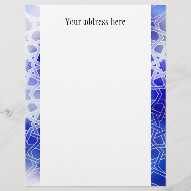Alhambra Pattern Blue Letterhead (Front)