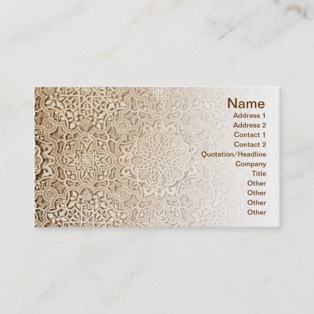 Alhambra pattern Business Card (Front)