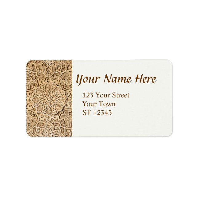 Alhambra pattern with your address label (Front)
