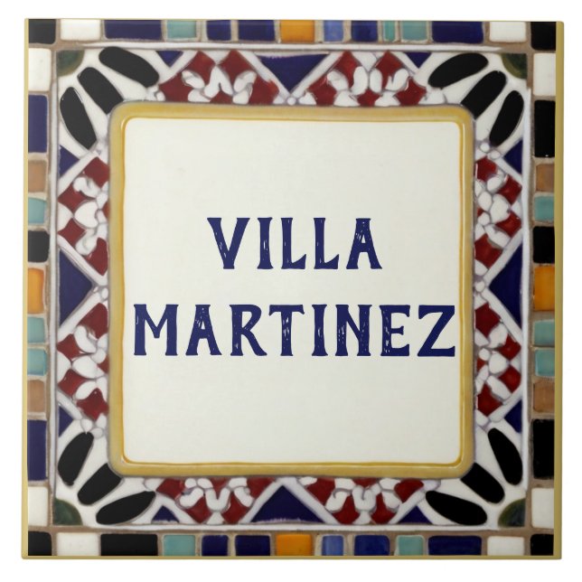 Alhambra Personal Family Custom House Name Sign Tile (Front)