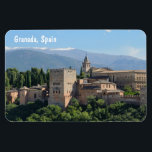 Alhambra View Magnet<br><div class="desc">View of Alhambra with Sierra Nevada as background. Granada,  Spain. Colour photo. Images of Spain collection</div>