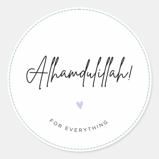 Alhamdulillah Classic Round Sticker (Front)