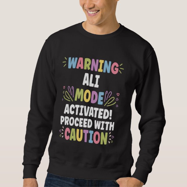 ALI Personalized Name Funny Cute Custom ALI Name Sweatshirt (Front)