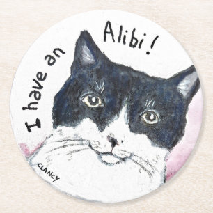 Alibi cat paper coaster