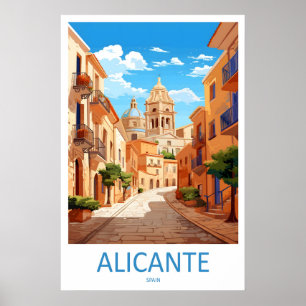 Alicante National Ski Travel Poster Park Vintage