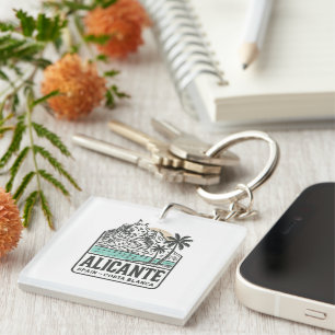 Alicante Sketch Santa Bárbara Castle Costa Blanca  Keychain