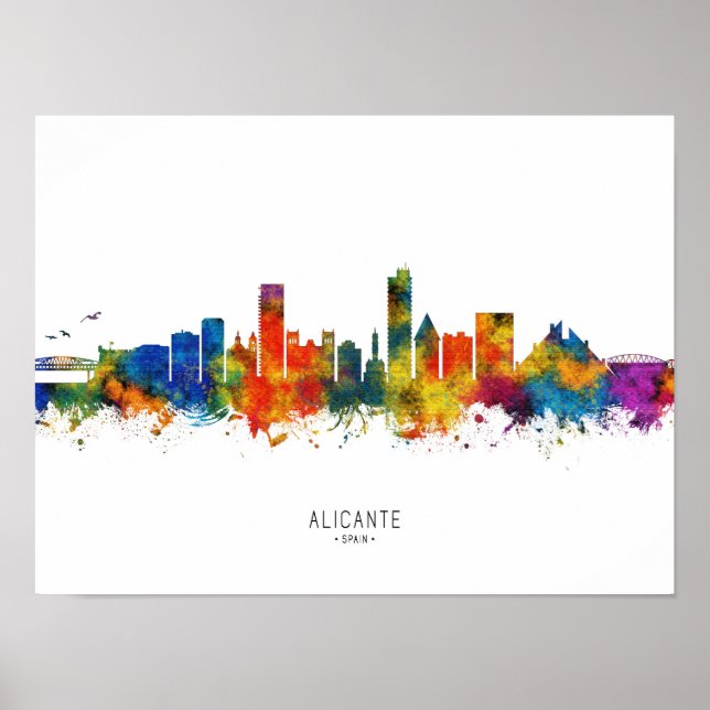 Alicante Spain Skyline Poster (Front)