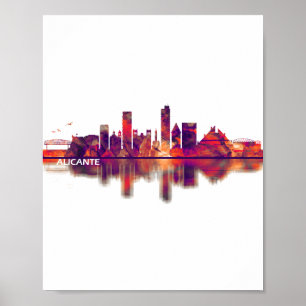 Alicante Spain Skyline Poster